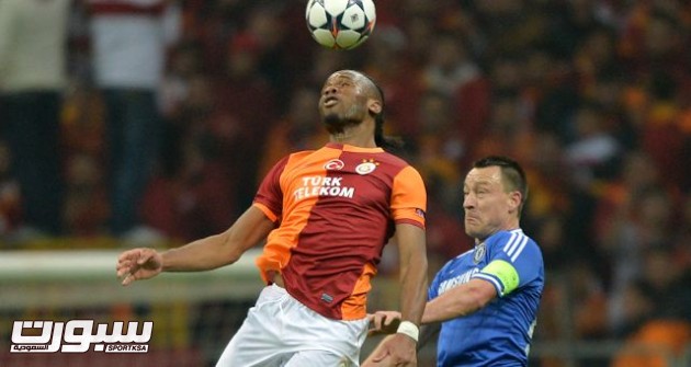 Galatasaray's Didier Drogba and Chelsea's John Terry
