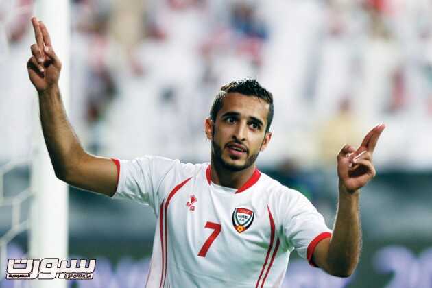 Al Jazira Player Ali Ahmed Mabkhout during Football Match UAE Vs Uzbekistan during AFC Asian Cup at Al Jazira Club in Abu Dhabi, March 22 2013. Photo by Magdy Iskander