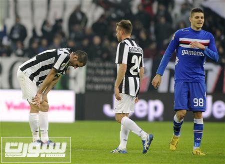 Sampdoria's Icardi reacts at the end of the match against Juventus during his Italian Serie A soccer match at the Juventus stadium in Turin
